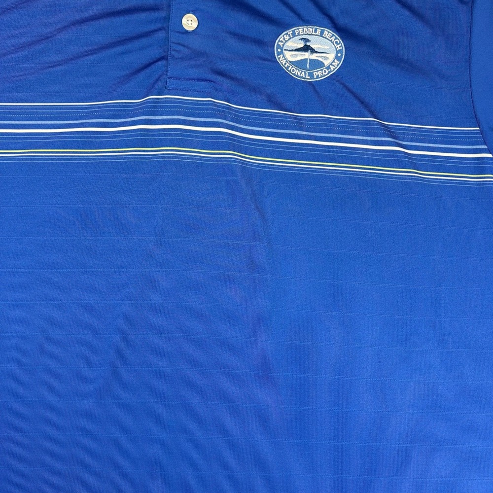 Straight Down Mens AT&T Pebble Beach Pro-Am Golf Polo Shirt Blue Medium - Picture 7 of 12